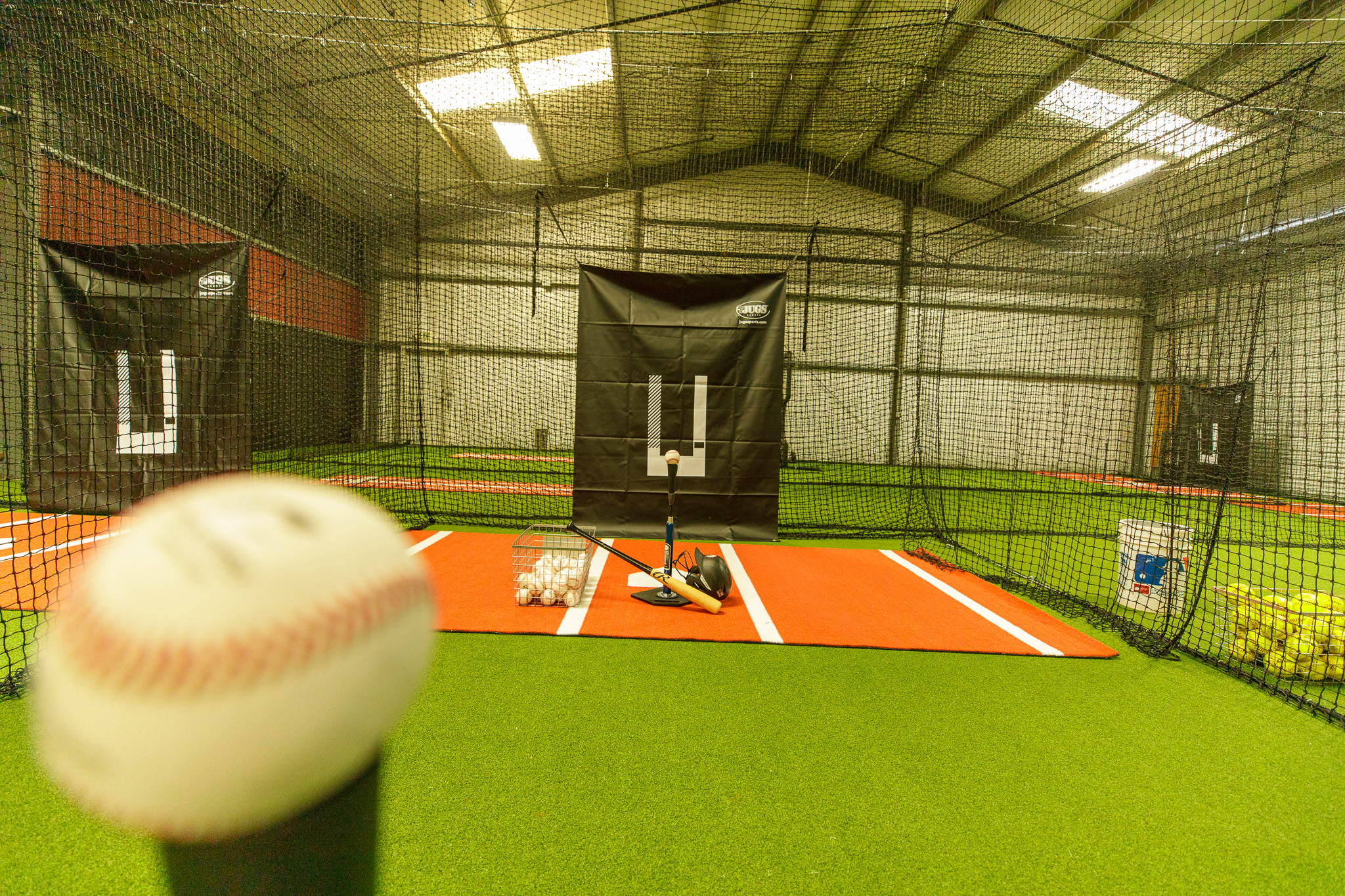 Home plate batting setup