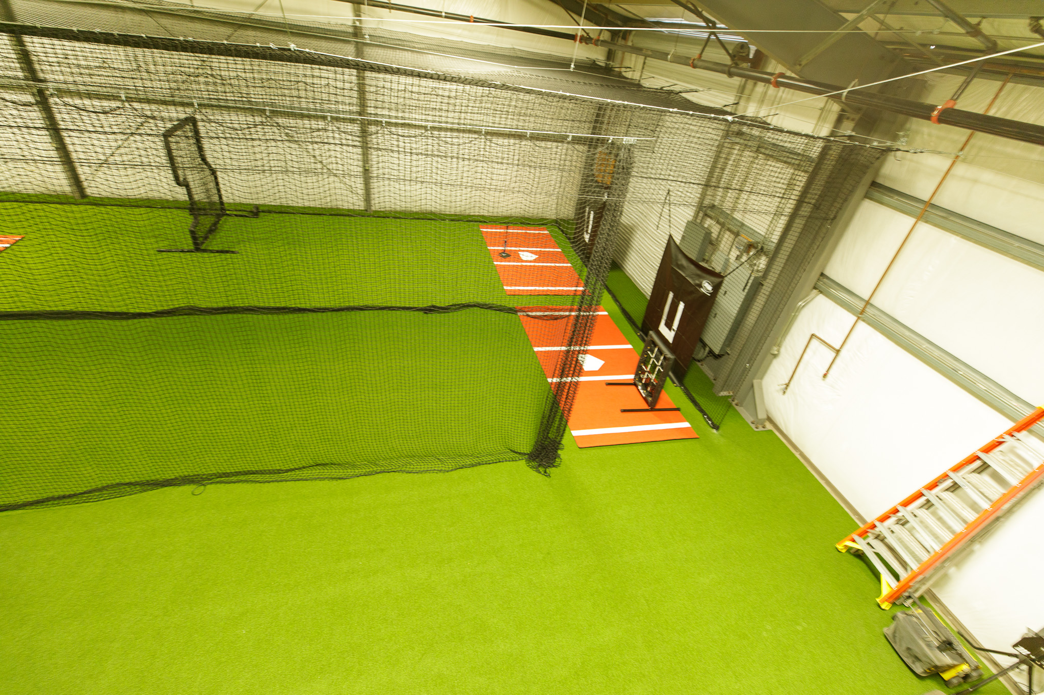Batting tunnels viewed from mezzanine level